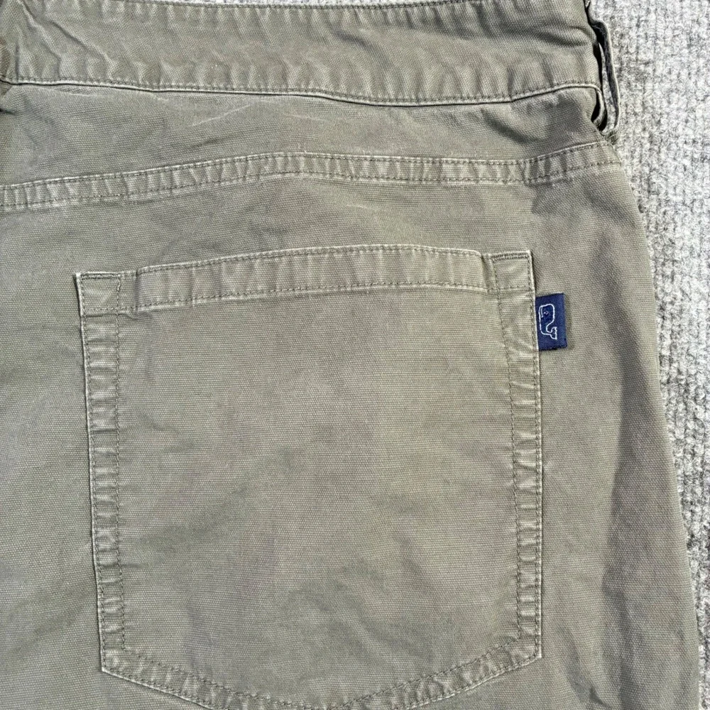 Vineyard‎ Vines Canvas Pants Mens 38x30 Olive Green Stretch Straight Leg